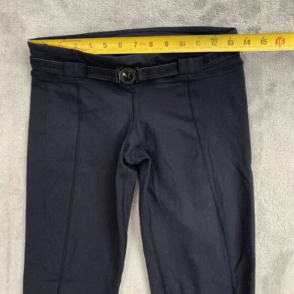 Lululemon Pants Womens Size 8 Black Belt It Out Crop Leggings Athleisure Workout - Picture 5 of 10